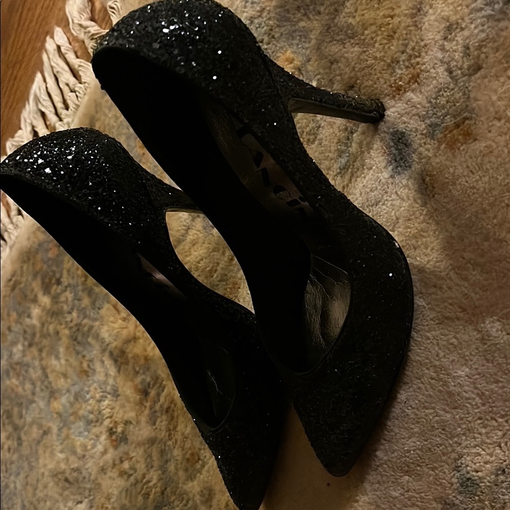 Glamorous Black Sparkly High Heels